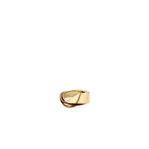 Bague Ormé - Dorée Cuir Camel