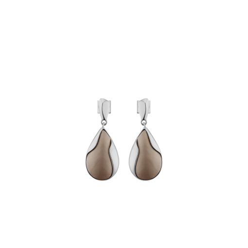 Boucles d’oreilles Ormé - Argentée Cuir Taupe