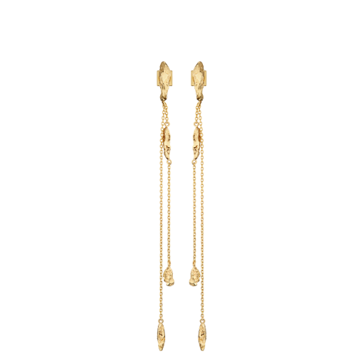 Boucles d'oreilles chaîne Eroz - Dorée à l’or 24 carats