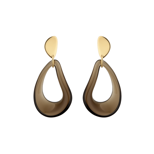 Boucles d'oreilles pendantes Naé - Verre fumé