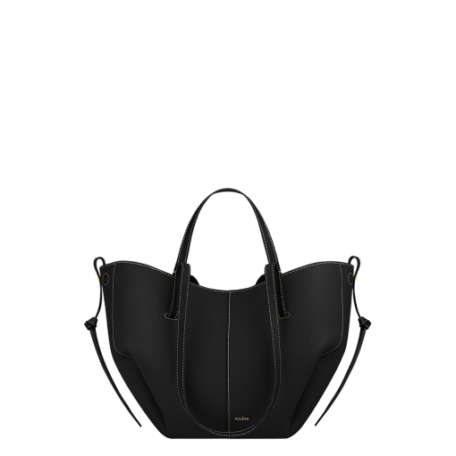 Cyme Mini - Noir Grainé Coutures Écrues