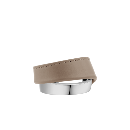 Manchette Ormé - Argentée Cuir Taupe